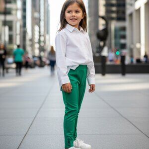 Janie and Jack Green Leggings for Kids girls size 5